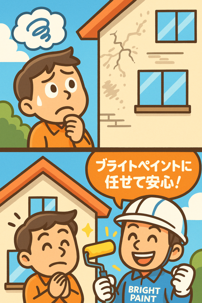 ブライトペイントに任せて安心！ ２コマ漫画
