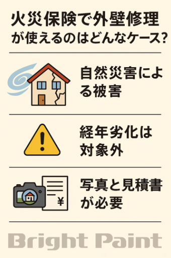 火災保険で外壁修理が使えるのはどんなケース?